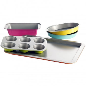 GIBSON Gibson Home Color Splash Lyneham 5 pc Carbon Steel Bakeware Set