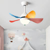 Macaron Children's Fan Lamp Nordic Bedroom Ceiling Fan Lights Fresh Household Restaurant Study Fan Integrated Chandelier