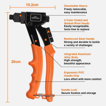 TOPSHAK RG1 Rivet Gun Kit with 80 Pcs Rivets